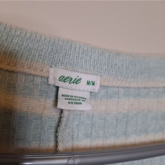 Aerie Striped Henley Sleep Romper NWT Size Medium - Picture 2 of 7